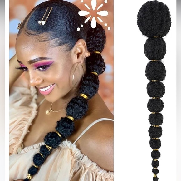 Matriarchs Kinky Afro Bubble Ponytail Extension Long Drawstring Ponytail - Picture 1 of 6